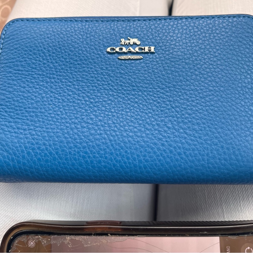 Coach Vibrant Blue Leather Wallet